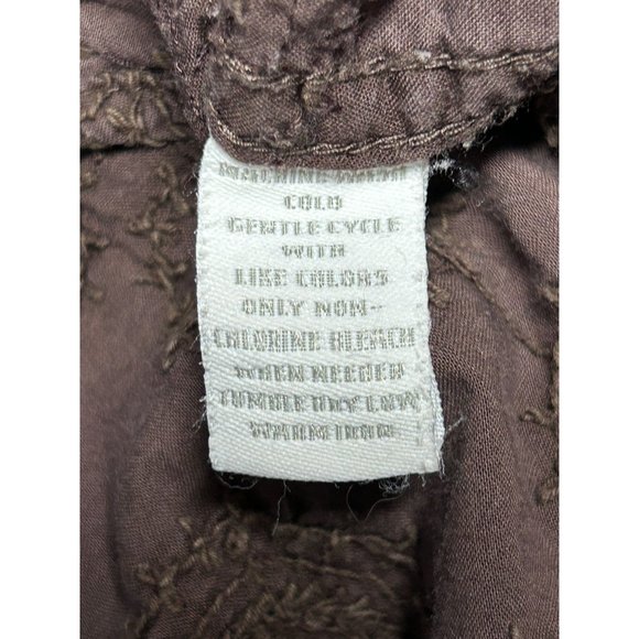 Charter Club Women's Paisley Stitched Button Up Shirt in Brown - Sz 10 - Picture 5 of 5